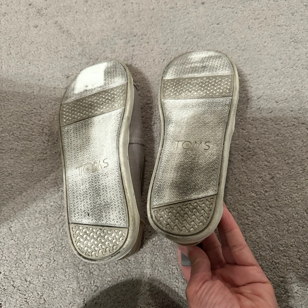Toms Boys Gray Loafers Slip-Ons Casual Comfort